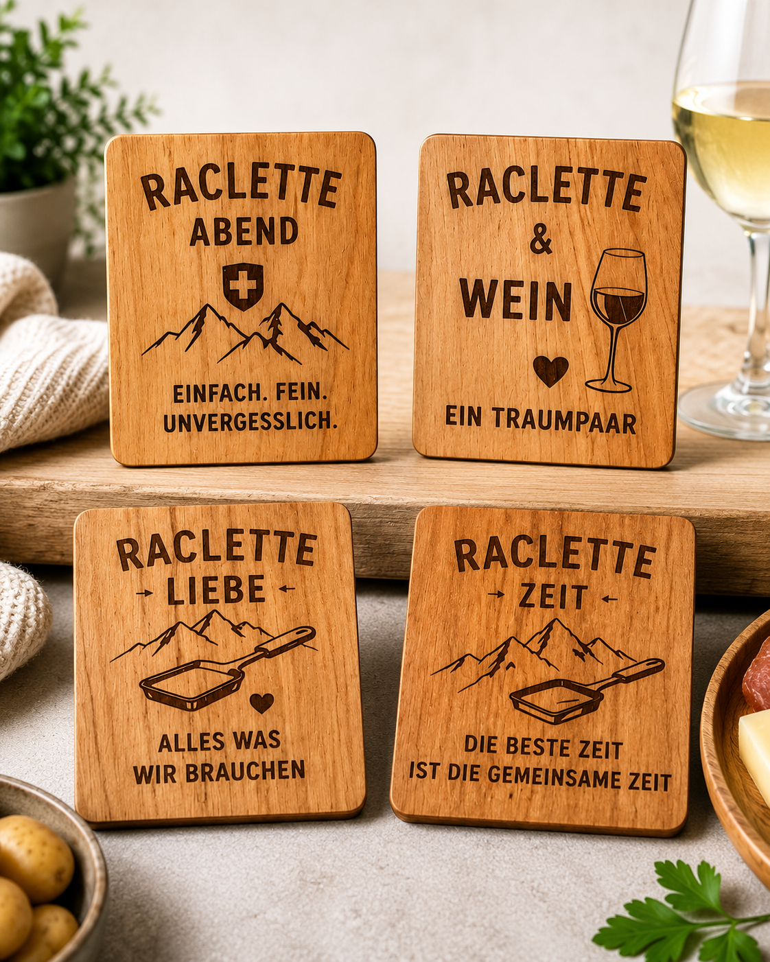 Raclette Untersetzer 4-er Set