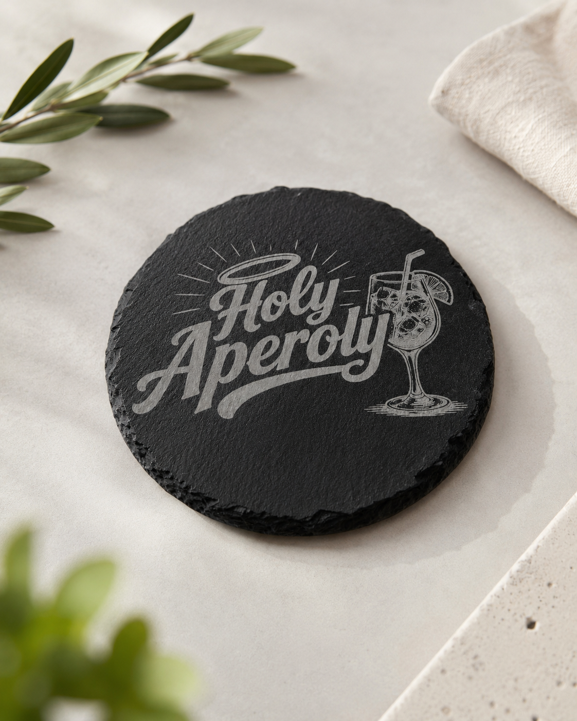 Untersetzer Schiefer „Holy Aperoly"